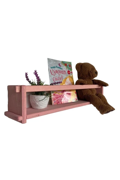 RealWood Ahşap Dekoratif Çocuk Odası Rafı, Mutfak Rafı, Montessori Kitaplık 55 Cm. - 3