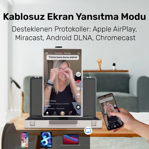 NPO AP2718T 27'' FHD 8/128GB Android Dokunmatik Çantalı Şarjlı Taşınabilir Smart Led Ekran - 8