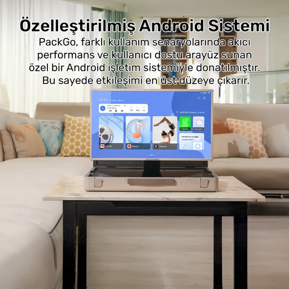 NPO AP2718T 27'' FHD 8/128GB Android Dokunmatik Çantalı Şarjlı Taşınabilir Smart Led Ekran - 4