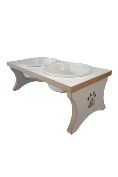RealWood Seramik Kaseli, Ahşap Büyük Irk Köpek Mama Ve Su Kabı Stantı-2*1000 Ml. - Resim 7