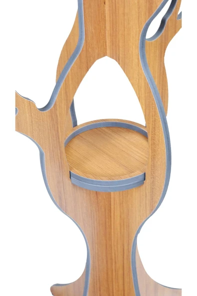 RealWood Ahşap Ayaklı Portatif Askılık, Elbise Askılığı, Anahtarlık, Portmanto Askılık Teak - 4