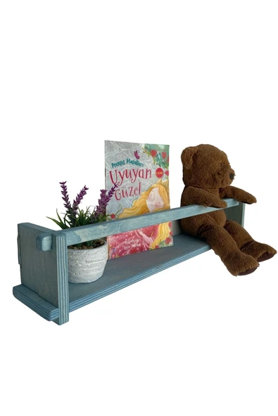 RealWood Ahşap Dekoratif Çocuk Odası Rafı, Mutfak Rafı, Montessori Kitaplık 55 Cm. - 2