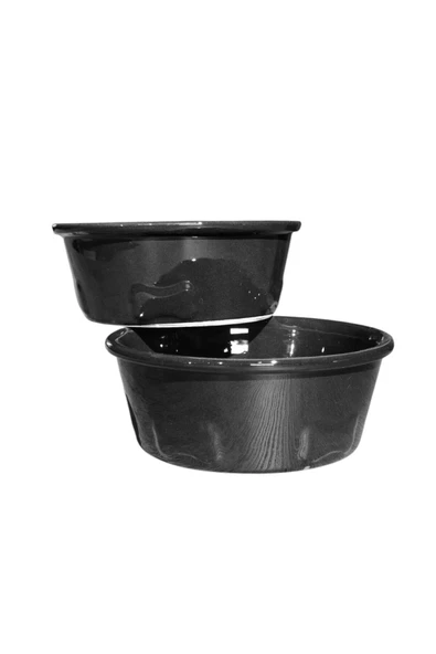 RealWood Köpek Su Ve Mama Kabı - Seramik Siyah Kase - 2'li Büyük Irk - 19cm - 2*1000ml - 4