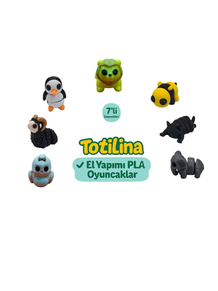 7'li set (aslan arı kedi fil kuş koç penguen…)