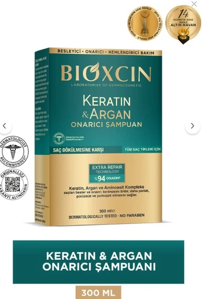 Bioxcin Keratin ve Argan Onarıcı Şampuan 300 ml ürün görseli 1