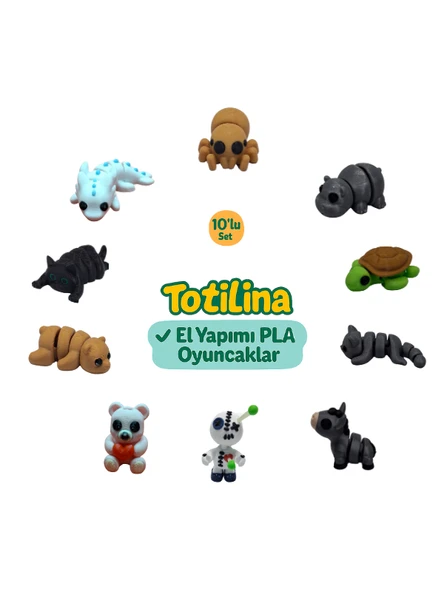 10'lu set (Örümcek Hipopotam Kaplumbağa Kedi Eşek Voodoo Ayı…) ürün görseli