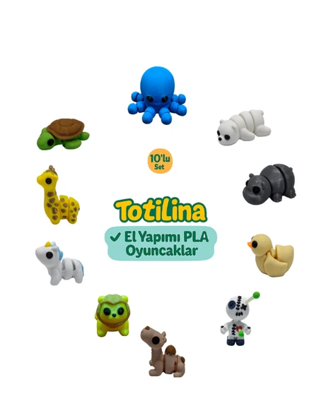10'lu set (Ahtapot Ayı Hipopotam Ördek Voodoo Deve Aslan Unicorn…) ürün görseli