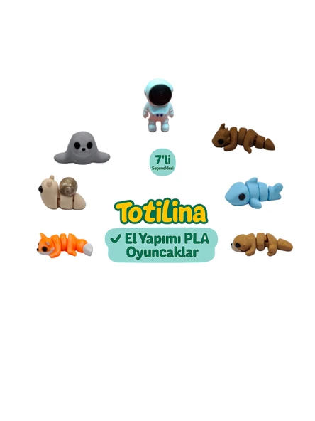 7'li set (astronot ejderha köpek balığı su samuru tilki salyangoz…) ürün görseli