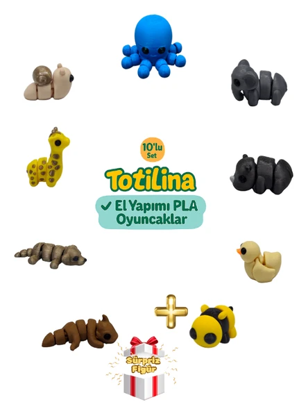 10'lu set (ahtapot fil gergedan ördek arı ejderha köpek zürafa…)