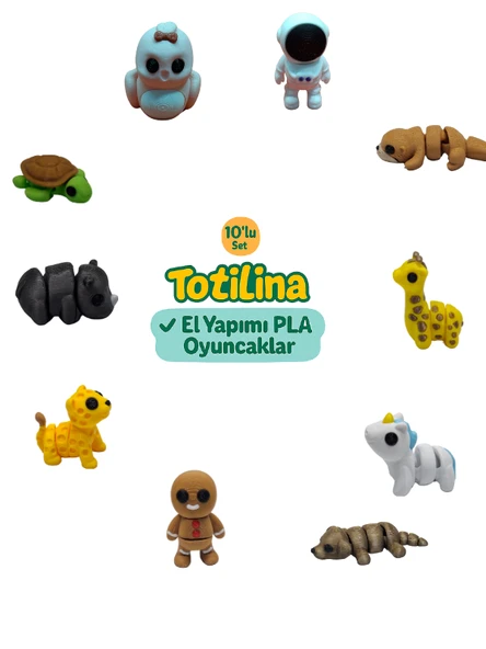 10'lu set (astronot su samuru zürafa unicorn köpek kurabiye adam…)