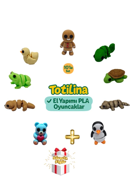 10'lu set (kurabiye adam bukalemun kaplumbağa köpek penguen ayı…)