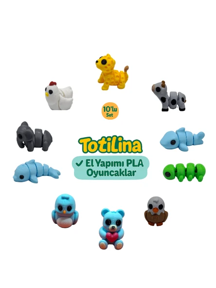 10'lu set (puma inek köpek balığı tırtıl kartal ayı kuş yunus fil…)