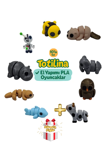 10'lu set (arı su samuru fil baykuş inek köpek balığı su samuru…)