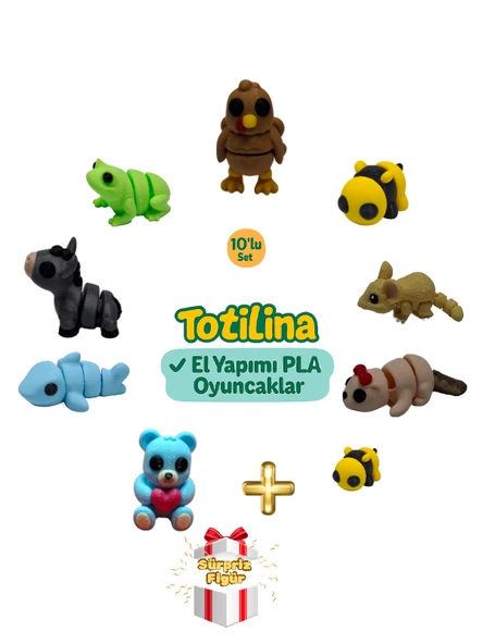 10'lu set (hindi arı fare su samuru ayı köpek balığı eşek kurbağa…)