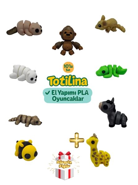 10'lu set (goril fare timsah eşek zürafa arı köpek ayı su samuru…) ürün görseli