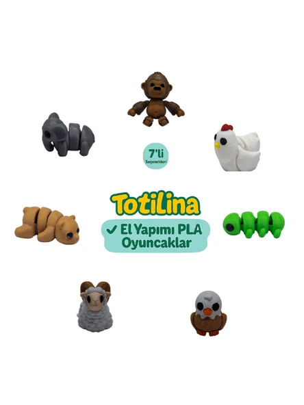 7'li set (goril tavuk tırtıl kartal koç ayı fil…)