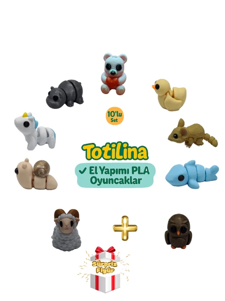 10'lu set (ayı ördek fare köpek balığı baykuş koç salyangoz…) ürün görseli 1