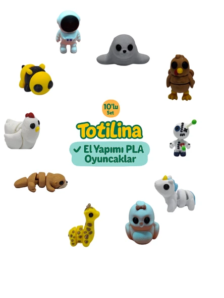 10'lu set (fok hindi voodoo unicorn kuş zürafa su samuru tavuk arı…)