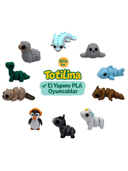 10'lu set (aksolotl fok köpek balığı ejderha unicorn eşek penguen…) ürün görseli 1