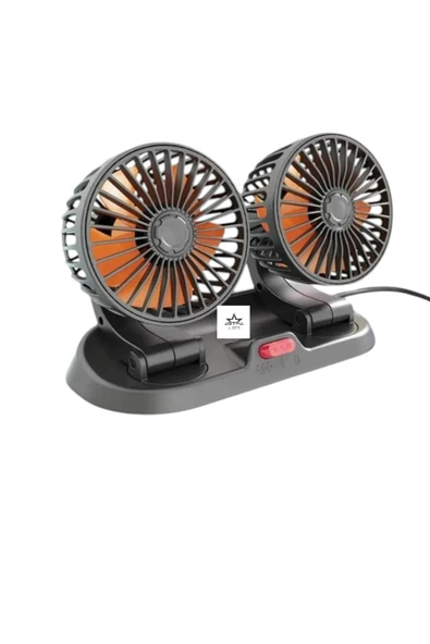 Araç Içi Vantilatör 360 Derece Dönebilen Torpido Üstü Çift Başlıklı Vantilatör 12 v Uyumlu Soğutucu Fan - Resim 3