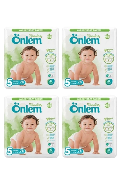 Önlem Botanika 5 Beden Bebek Bezi Aylık Fırsat Paketi Junior 78 Li x 4 Adet ürün görseli