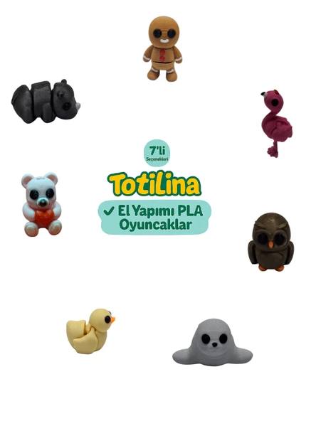 7'li set (kurabiye adam flamingo baykuş fok ördek ayı gergedan…) ürün görseli 1