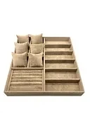 Miami Model Süet Kumaş Sütlü Kahve Renk 38 Cm /35 Cm Takı Sergileme Çekmece Içi Stand - 2