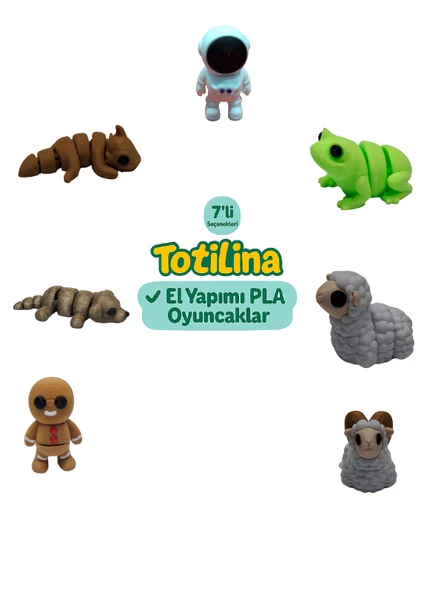 7'li set (astronot kurbağa koyun koç kurabiye adam köpek ejderha…) ürün görseli