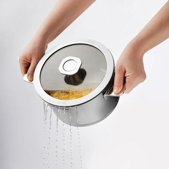 Schafer Steel Pro Çelik Tencere Seti 8 Parça-Inox - 6