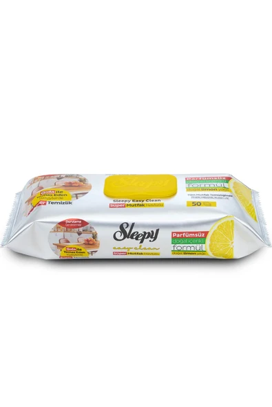 Sleepy Easy Clean Süper Yüzey Temizlik Mutfak Havlusu&mendili Limon Yağlı 50 Yaprak - 2