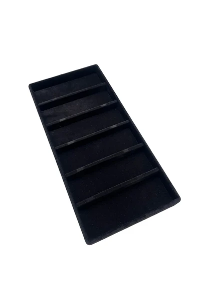 Lefkoşa Model Süet Kumaş Siyah Renk 38 Cm / 19 Cm Gözlük Sergileme Çekmece Içi Stand - Resim 3