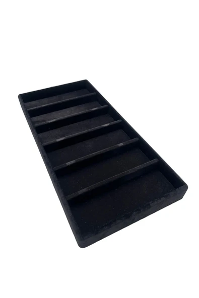 Lefkoşa Model Süet Kumaş Siyah Renk 38 Cm / 19 Cm Gözlük Sergileme Çekmece Içi Stand ürün görseli