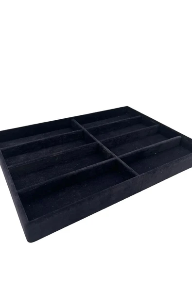 New York Model Süet Süet Kumaş Siyah Renk 34/24 cm Bölmeli Çekmece Içi Gözlük Standı ürün görseli