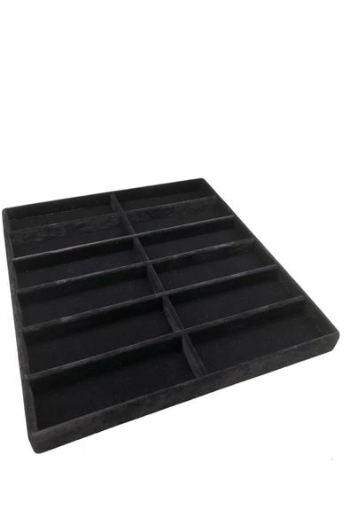 Havana Model Süet Kumaş Siyah Renk 38 cm / 36 cm Gözlük Sergileme Çekmece İçi Stand ürün görseli