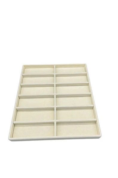 Havana Model Süet Kumaş Krem Renk 36-38 Cm Çekmece Ici Gözlük Standı - Resim 5