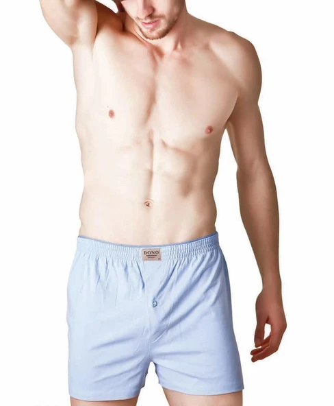 6 Adet Dono Erkek Düz Renk Pamuklu Penye Boxer 1110 - Resim 2