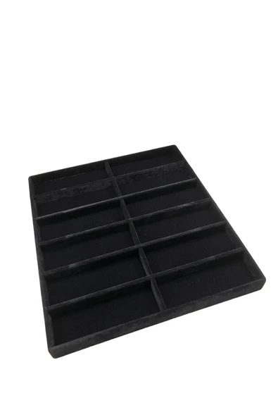 Havana Model Süet Kumaş Siyah Renk 38 cm / 36 cm Gözlük Sergileme Çekmece İçi Stand - Resim 2