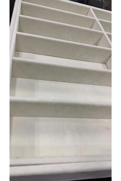 Havana Model Süet Kumaş Krem Renk 36-38 Cm Çekmece Ici Gözlük Standı - Resim 2