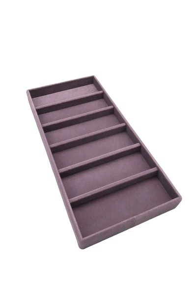 Lefkoşa Model Süet Kumaş Lila Renk 38 cm / 19 cm Gözlük Sergileme Çekmece İçi Stand ürün görseli