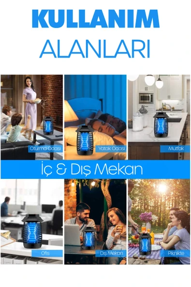 UV Işıklı Elektrikli Sinek Öldürücü Askılı Kulplu İç Dış Mekan Kablolu Sessiz Koku Yapmaz - Resim 7