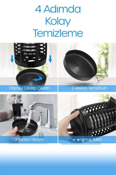 UV Işıklı Elektrikli Sinek Öldürücü Askılı Kulplu İç Dış Mekan Kablolu Sessiz Koku Yapmaz - Resim 6