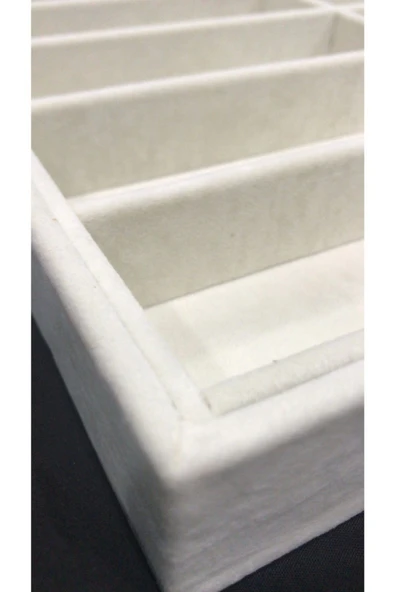 Havana Model Süet Kumaş Krem Renk 36-38 Cm Çekmece Ici Gözlük Standı - Resim 4