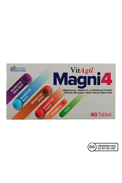 Allergo Vitagil Magni4 Magnezyum Vitamin D3 P5p 60 Tablet - Resim 2