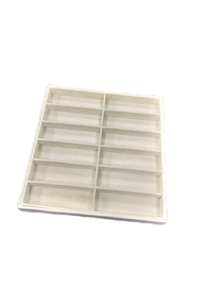 Havana Model Süet Kumaş Krem Renk 36-38 Cm Çekmece Ici Gözlük Standı - Resim 3