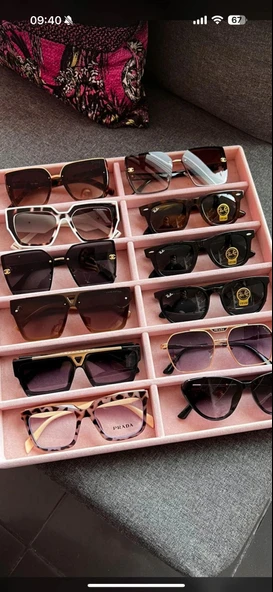 Yeni Büyük 1 Kalite Süet Pembe 36-38cm Gözlük Standı - Resim 2