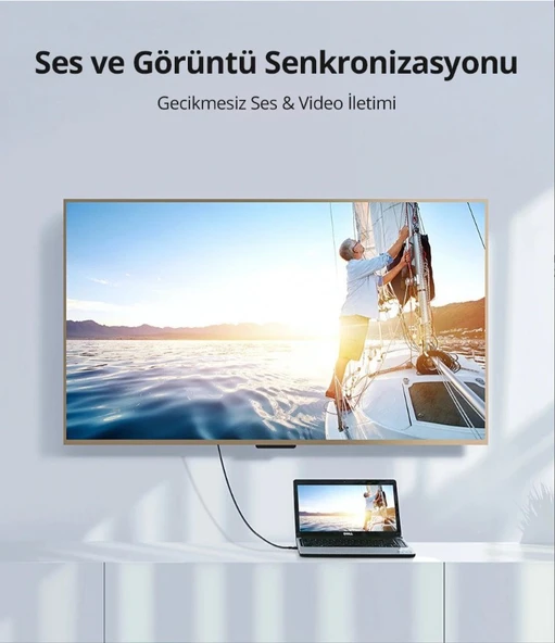 UGREEN 10129 HD101 4K HDR Video 2.0 HDMI Kablo 18GB/s Yüksek Hız Siyah 2metre - 4