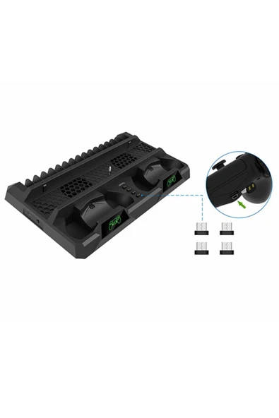Hepu TP4-18119 PS4 Soğutucu ve Şarj Standı Slim/Pro Uyumlu - 5
