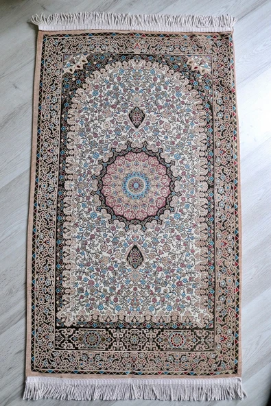 Osmanlı Desen Astarlı Lüks Seccade S1018 Krem - Resim 3