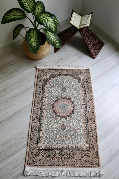 Osmanlı Desen Astarlı Lüks Seccade S1018 Krem ürün görseli