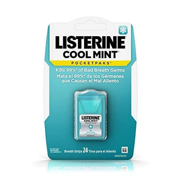 Listerine CoolMint PocketPaks Taze Nefes Şeritleri, 24 Şeritli Paket ürün görseli